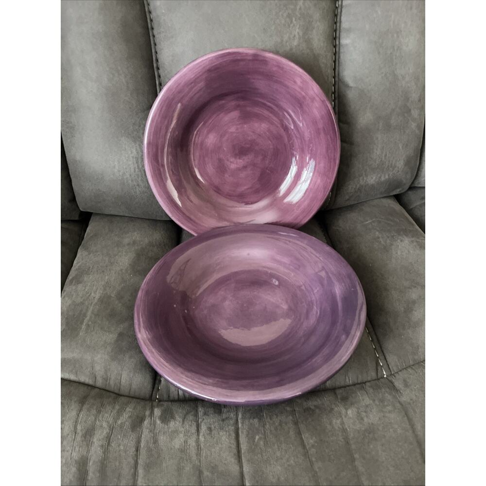 Espana Tabletops Handpainted 11 Inch Dinner Plates Plate Purple Set Of 2